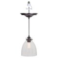 Lucent 1-Light Brushed Bronze Instant Pendant Conversion Kit; Clear Glass Ball Shade LU1629857